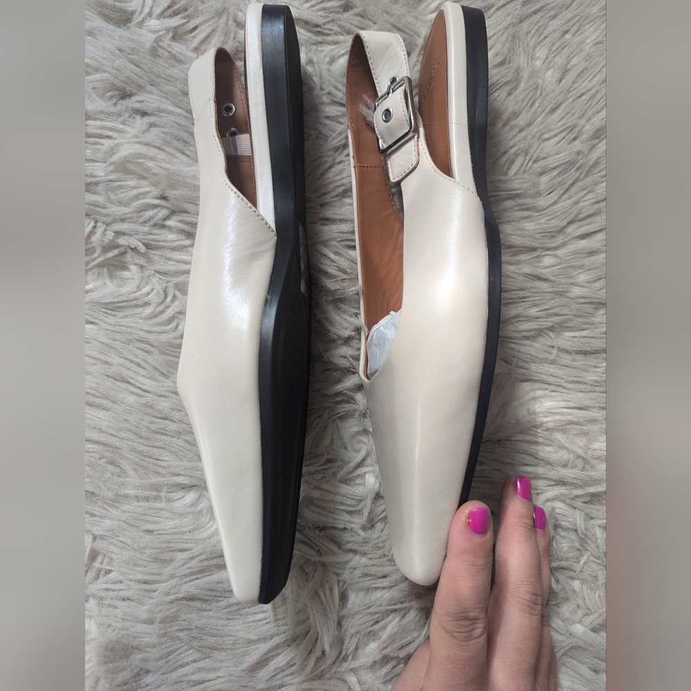 NWOT Vagabond Wioletta Leather Slingback Ballet Flat in Off White - Picture 8 of 11